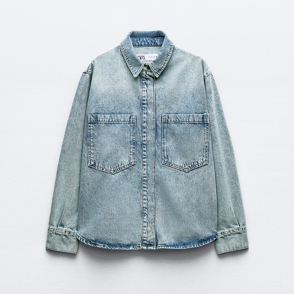 ZARA Z1975 OVERSIZED DENIM OVERSHIRT - Picture 6 of 8